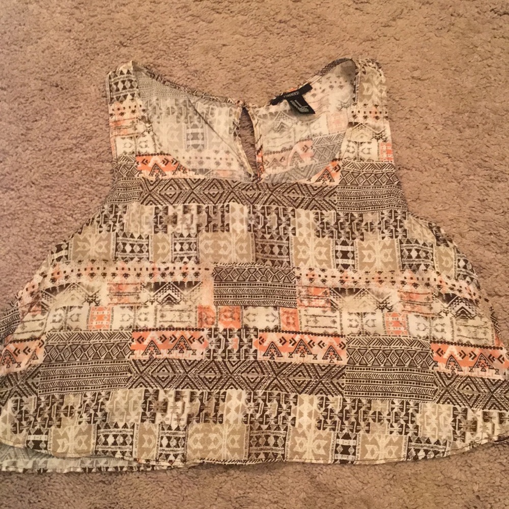 patterned crop top tank